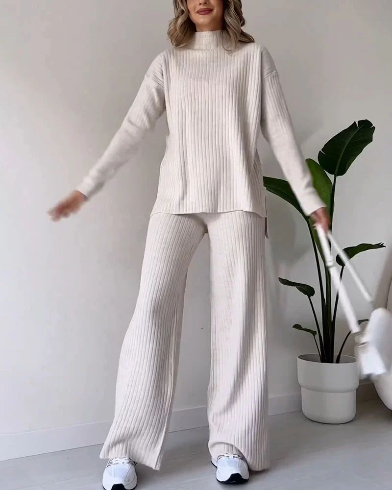 Cálido conjunto de jersey y pantalón para mujer - Lindia