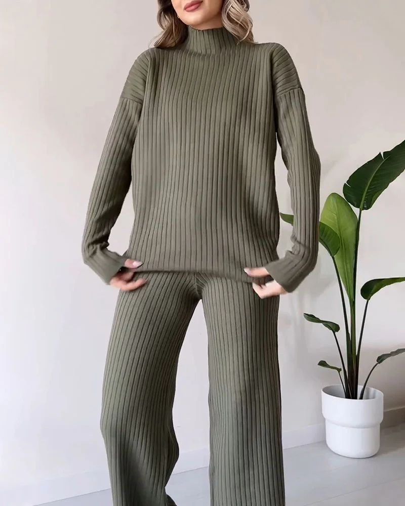 Cálido conjunto de jersey y pantalón para mujer - Lindia