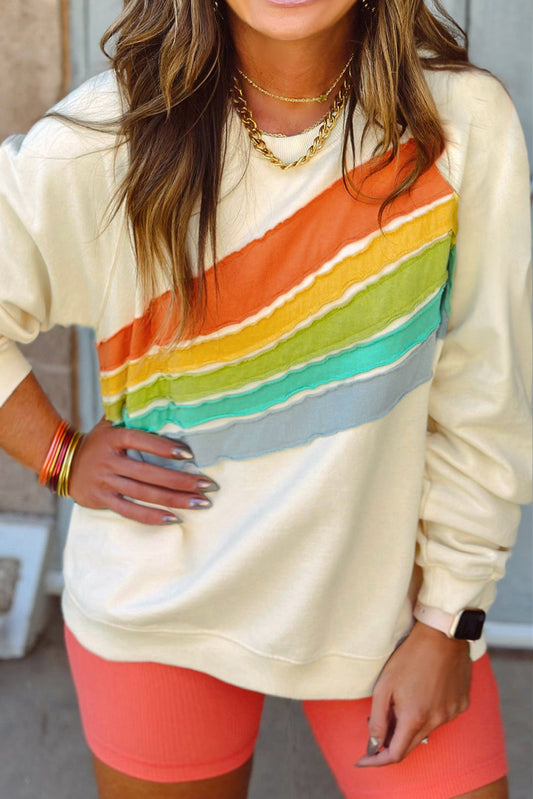 Edwina | Chic Sudadera Rainbow Loose