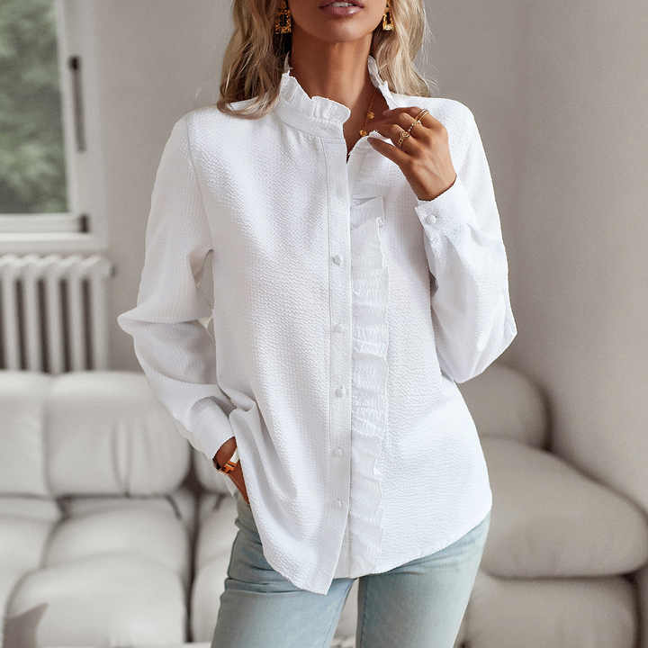 Elegancka Damska Bluzka Falbana