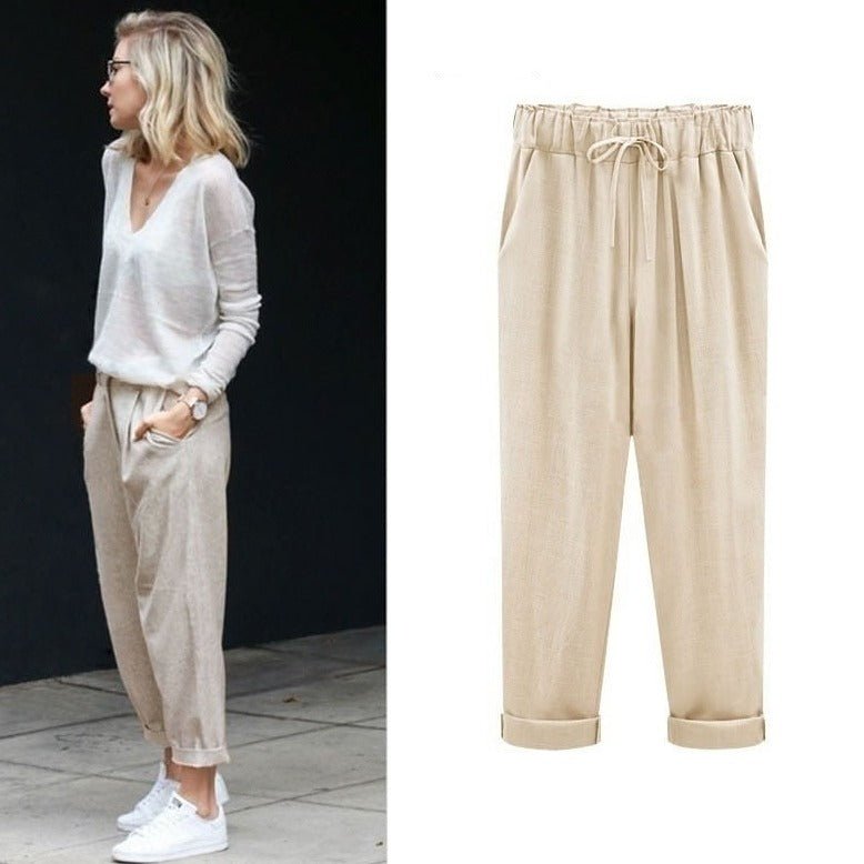 Envie d'été - Pantalones informales de algodón y lino