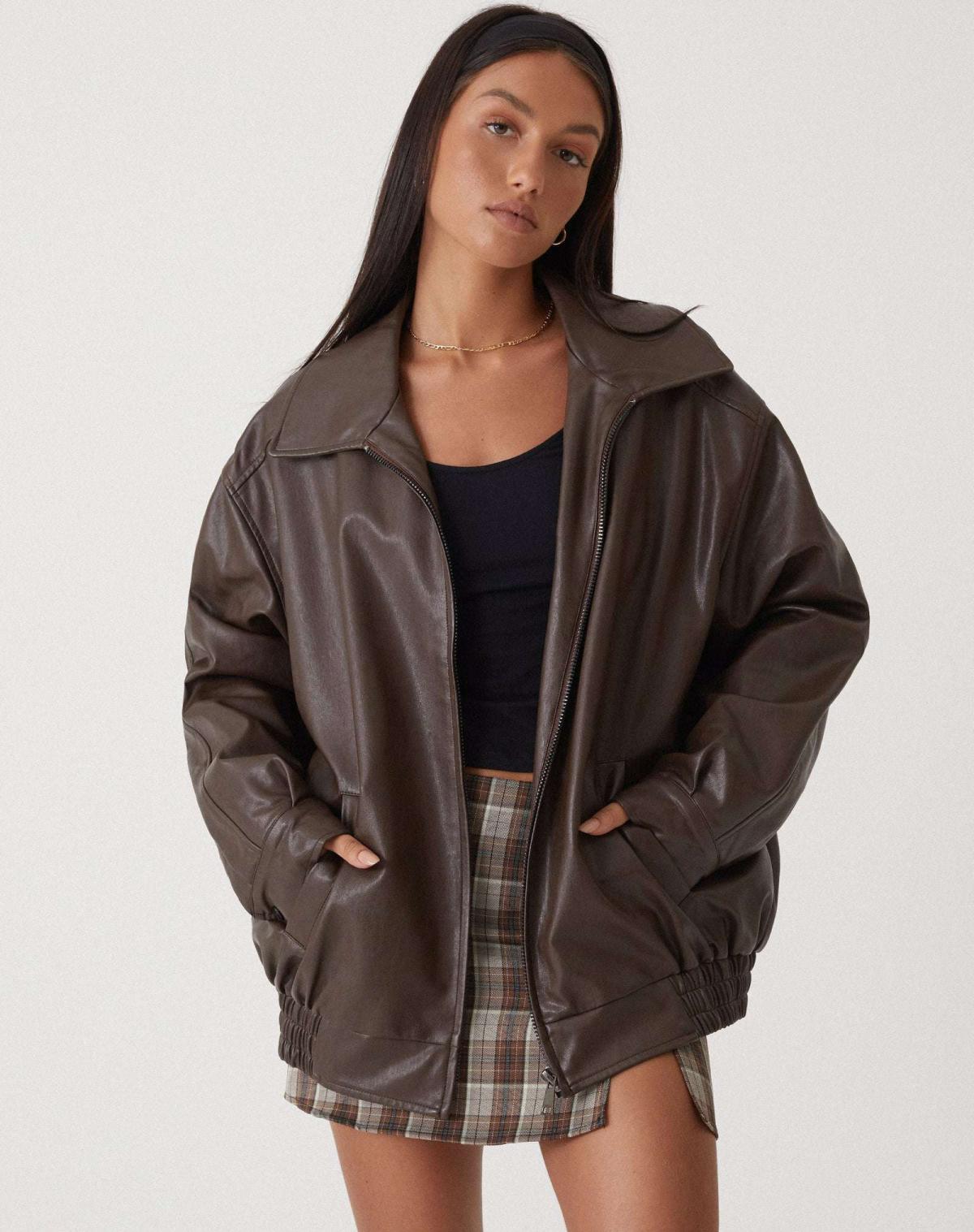 Florence - Chaqueta de cuero oversize