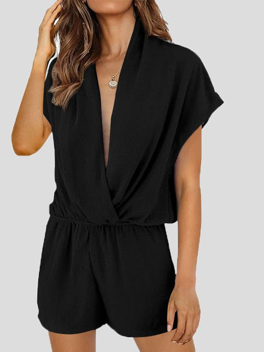 Mono de cuello bajo con bolsillos cruzados para ropa casual