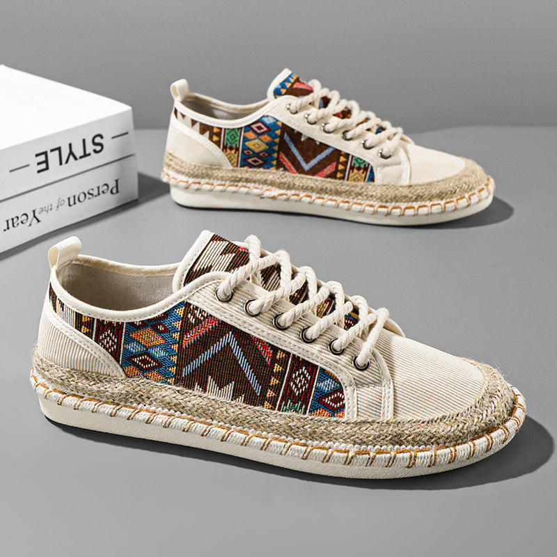 Damskie Tenisówki Espadryle W Wzór Geometryczny