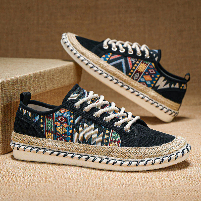Damskie Tenisówki Espadryle W Wzór Geometryczny