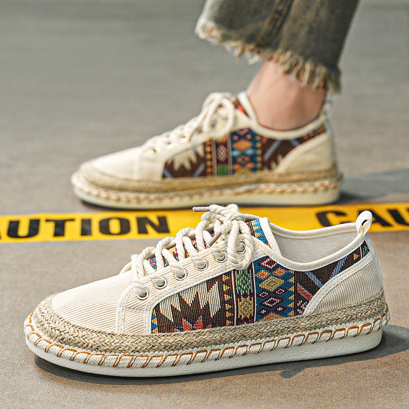 Damskie Tenisówki Espadryle W Wzór Geometryczny