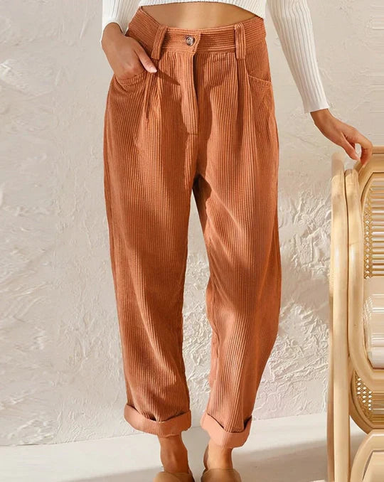 Kamryn - Pantalones clásicos de cintura alta para mujer